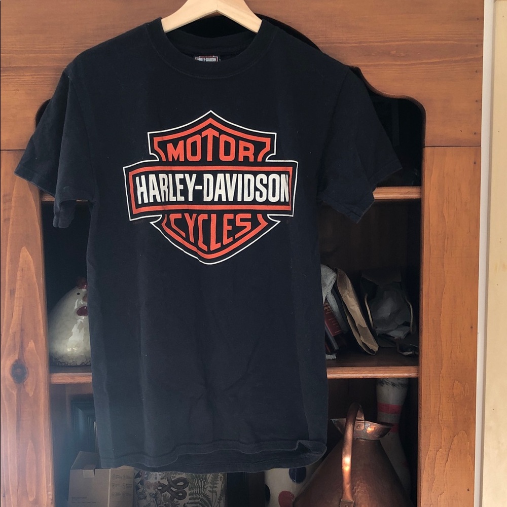 Lincoln, Nebraska Harley-Davidson Black and Orange Short Sleeve Tee